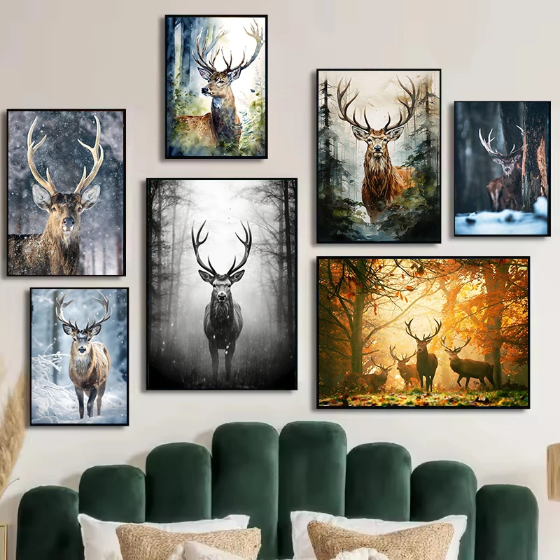 Home Decor Lovely Home - 사랑스러운 야생 동물 사슴 포스터 프린트