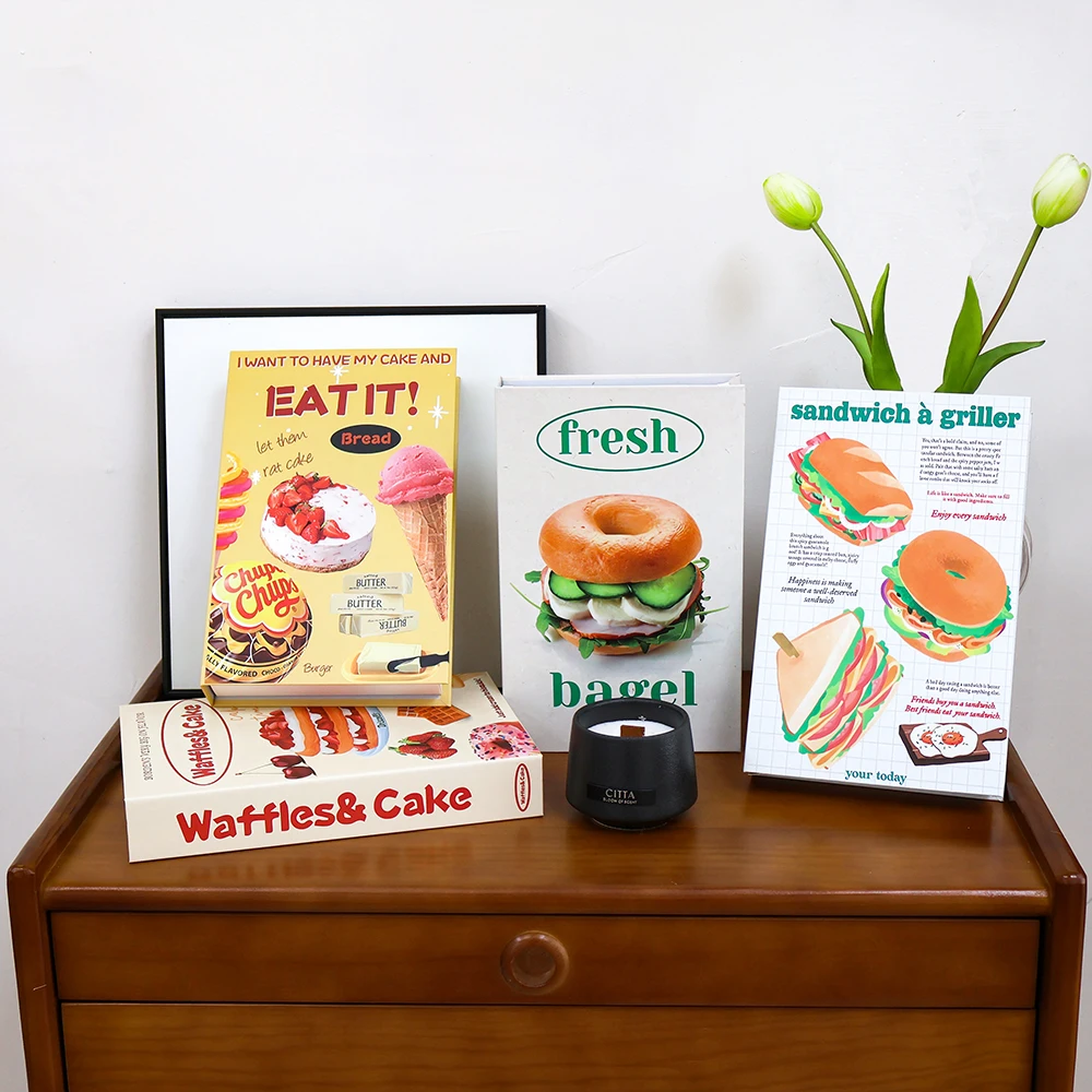 Home Decor Catalog - 음식 패션 가짜 책 장식 트렌드