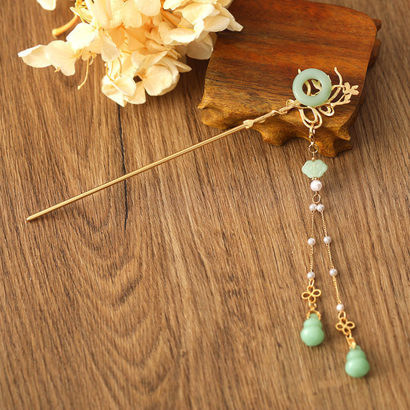 Home Decor Glass - 여성을위한 중국 스타일 유리 머리핀 우아한