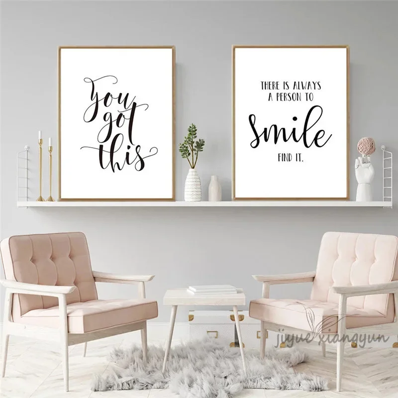 살아라 사랑하라 웃어라 영감을 주는 명언 벽 장식 흑백 - Home Decor Lovely Home 리뷰 및 가격