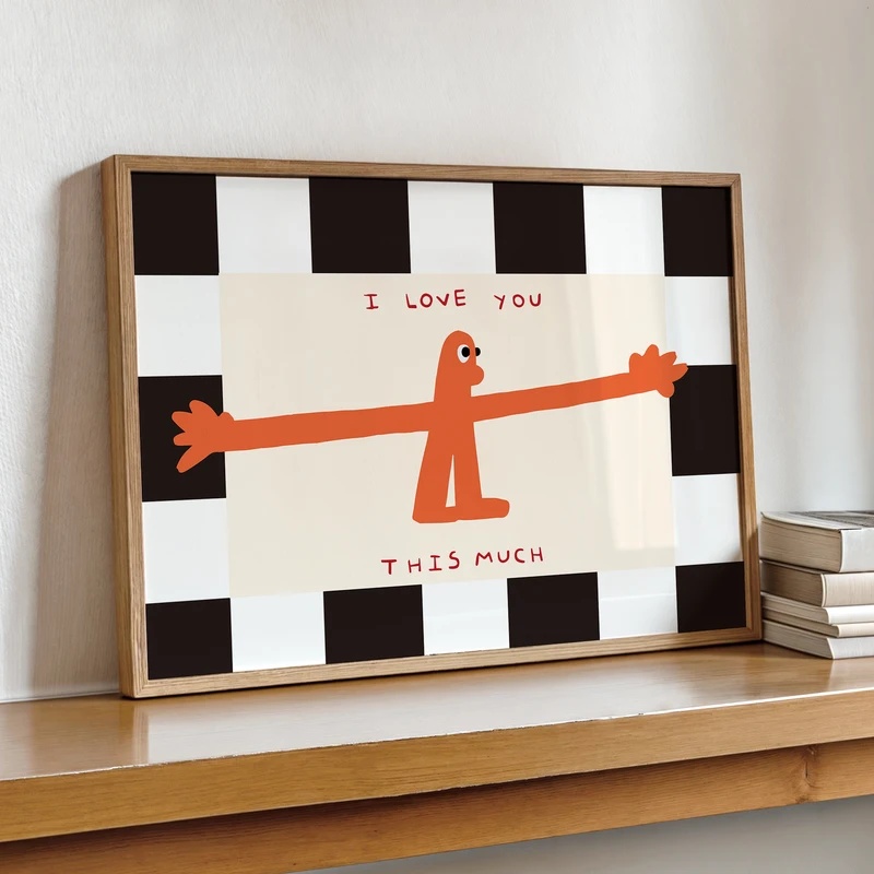 나는 너를 이만큼 사랑한다 - 인용문 벽 장식 캔버스  - Home Decor Lovely Home 리뷰 및 가격