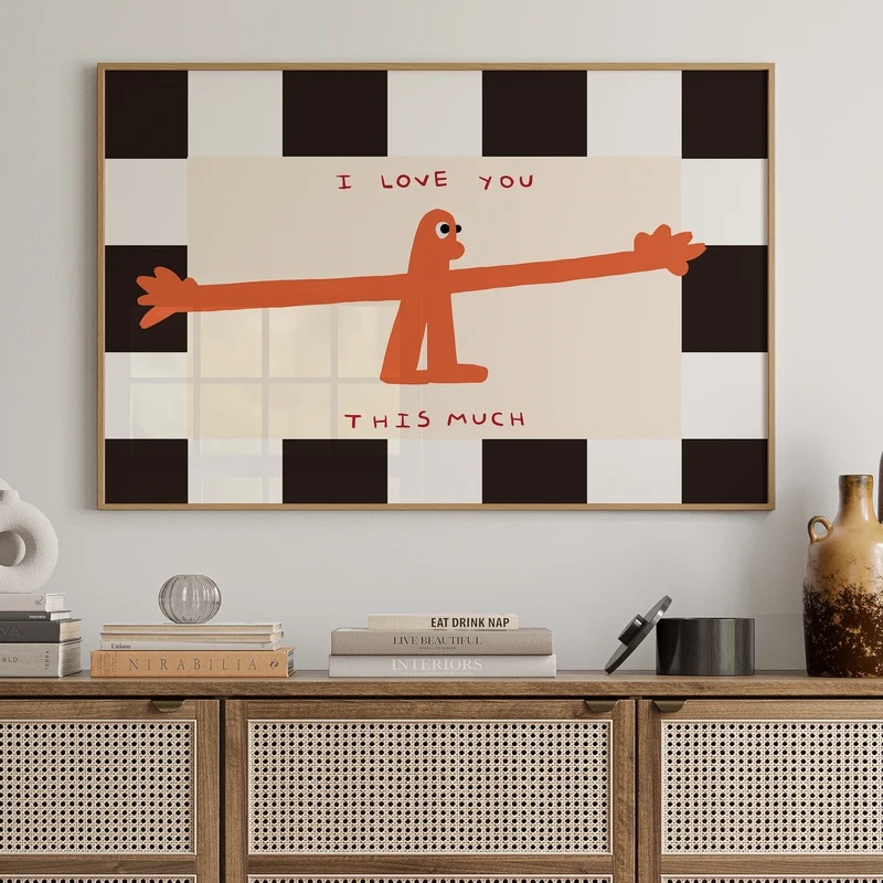 나는 너를 이만큼 사랑한다 - 인용문 벽 장식 캔버스  - Home Decor Lovely Home 리뷰 및 가격