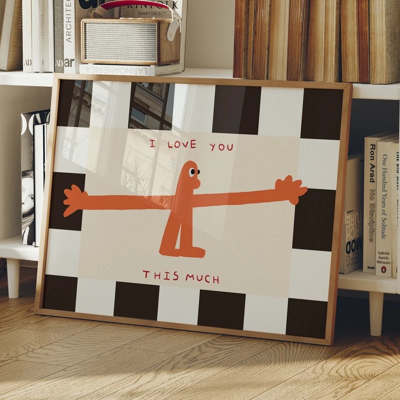 나는 너를 이만큼 사랑한다 - 인용문 벽 장식 캔버스  - Home Decor Lovely Home 리뷰 및 가격