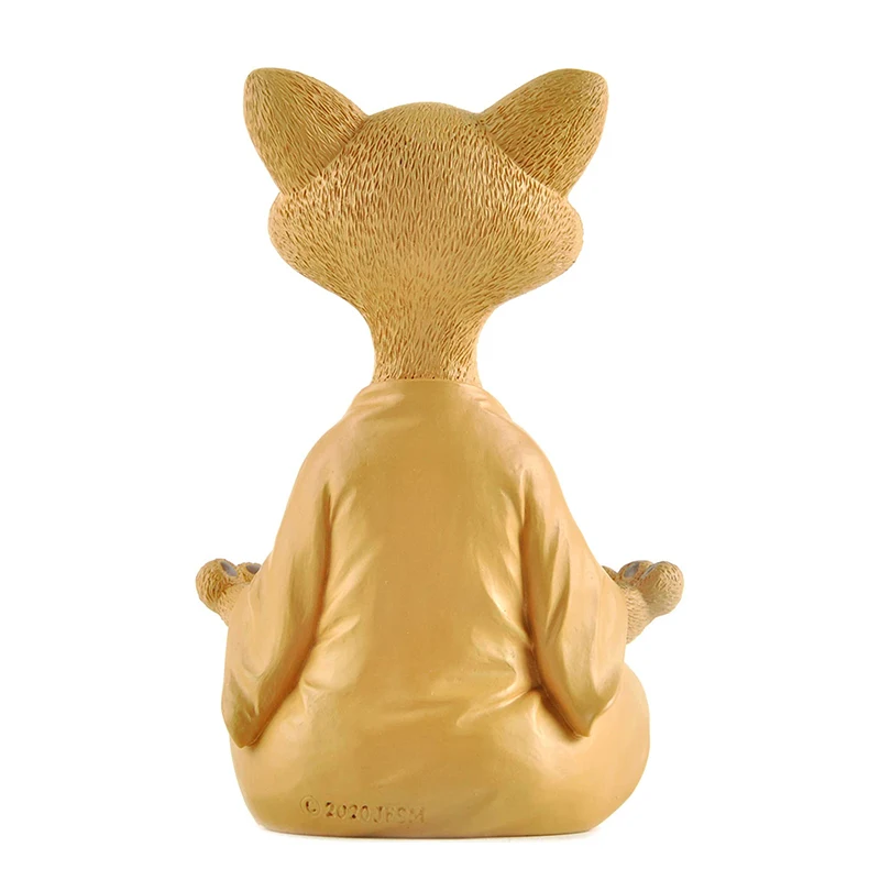 명상 고양이 조각 정원 장식 수지 요가 앉아 선 고양이 - Home Decor Za 리뷰 및 가격