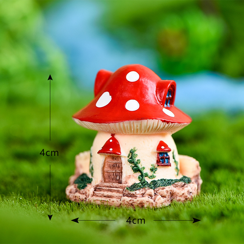 카와이 정원 미니 버섯 집 마이크로 입상 수지 공예 장 - Home Decor Za 리뷰 및 가격