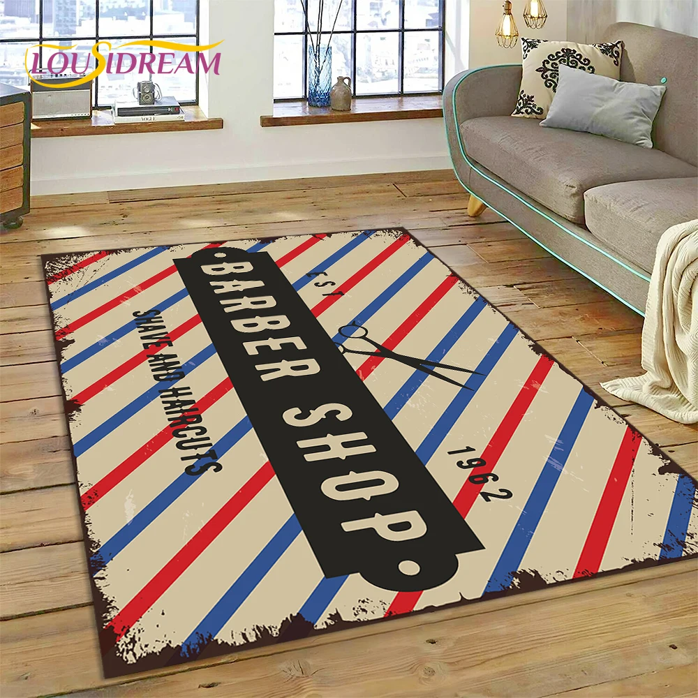 이발소 로고 해골 빈티지 카펫 러그, 침실 거실 홈 소 - Home Decor Online Shop 리뷰 및 가격