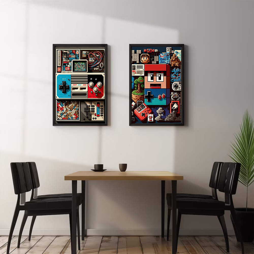 픽셀 게임 게임 보이 포스터 캔버스 인쇄 게이머 라이프 - Home Decor Za 리뷰 및 가격